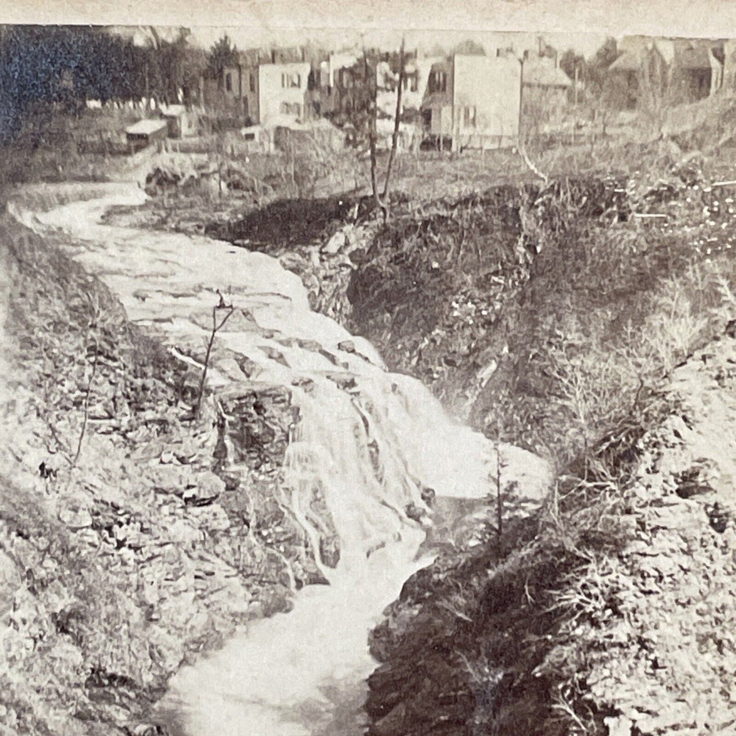 Mount Ida Falls Posetenkill Waterfall Stereoview Troy New York c1880s Y999