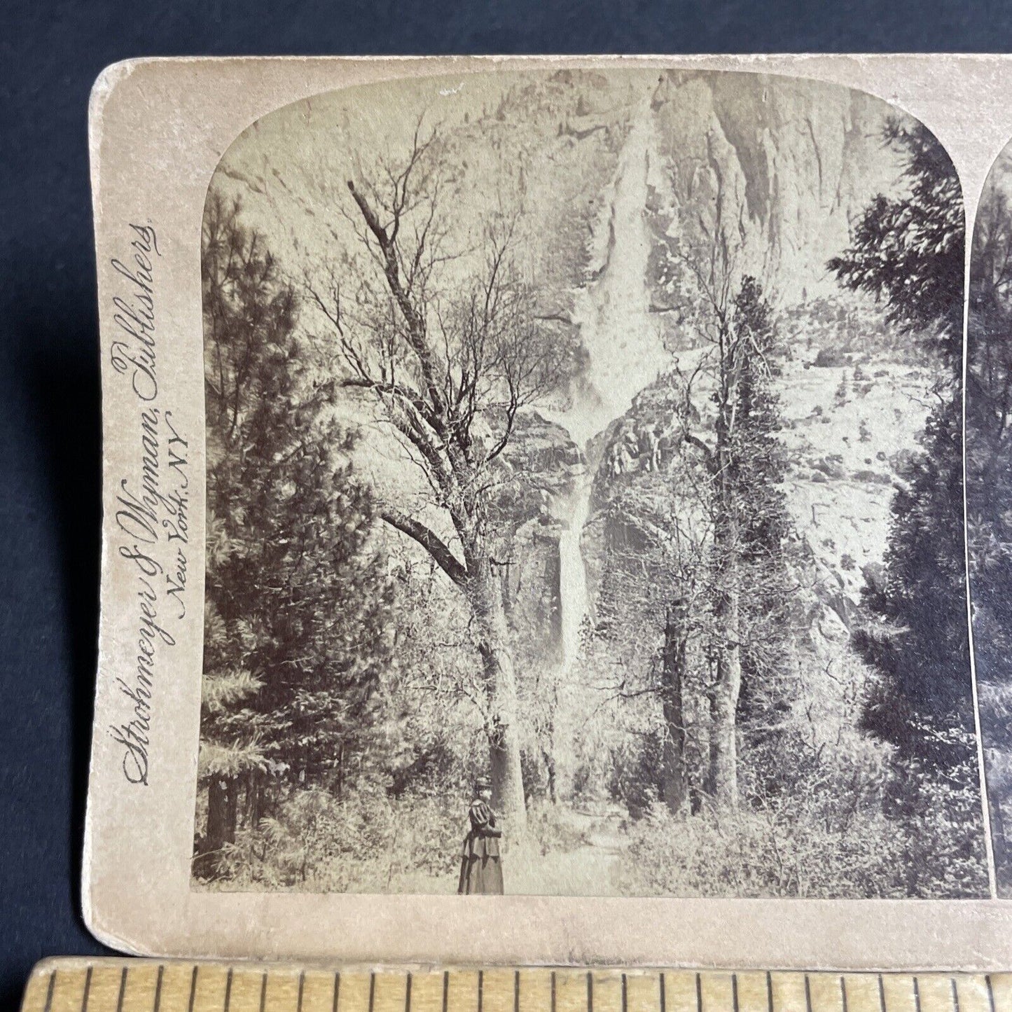 Antique 1894 Yosemite Falls California USA Stereoview Photo Card P4324