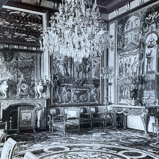 Antique 1910s Royal Reception Room Fontainebleau Stereoview Photo Card V2849