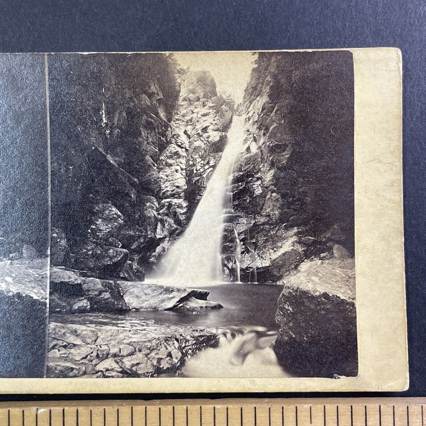 Glen Ellis Falls North Conway New Hampshire Stereoview N.W. Pease c1870s Y447