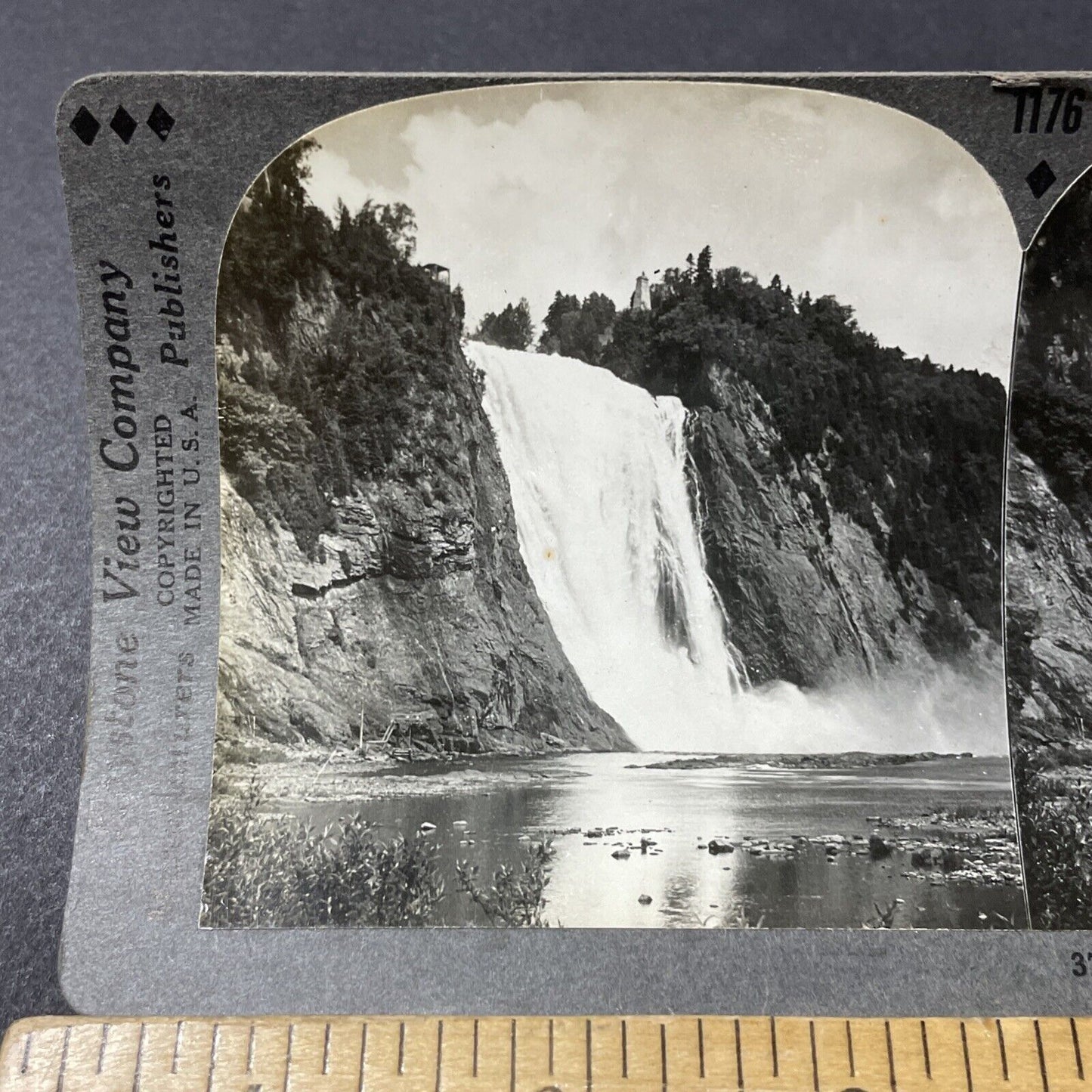 Antique 1910s Montmorency Falls Quebec City QUE Stereoview Photo Card V2622