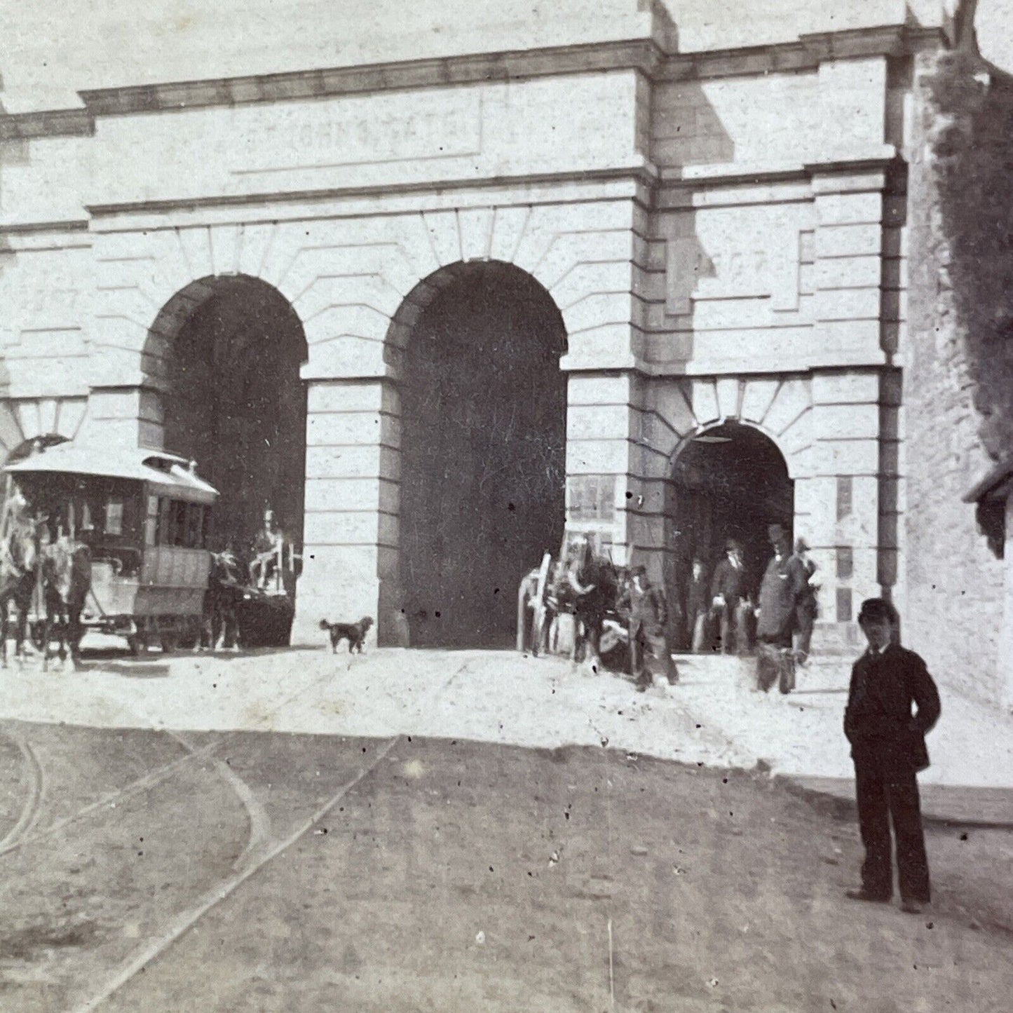 Saint John Gate Quebec City Canada Stereoview L.P. Vallee Antique c1870 Y2497