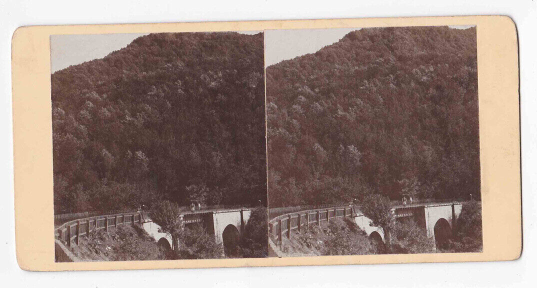 1870s Muranska Planina National Park Railroad Bridge Slovakia Stereo Card P217