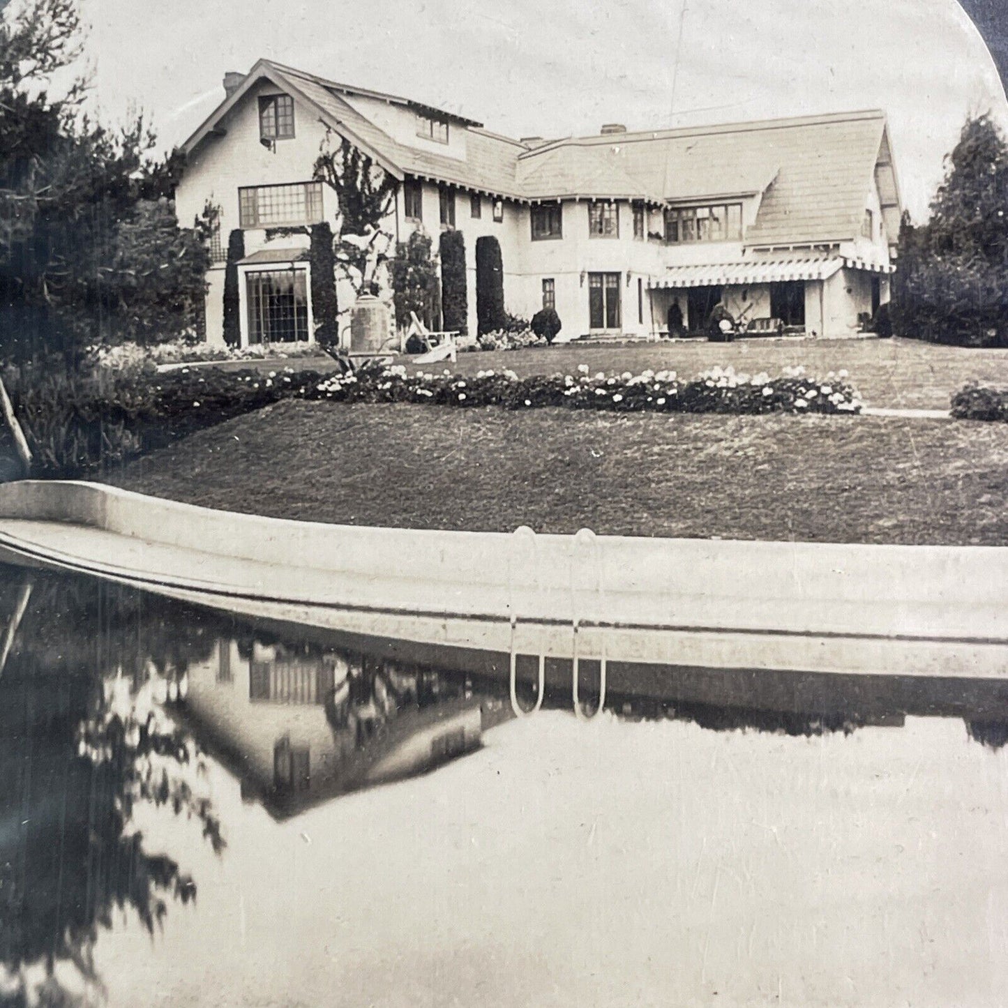 Mary Pickford House Beverly Hills California Stereoview Antique c1920s X4136