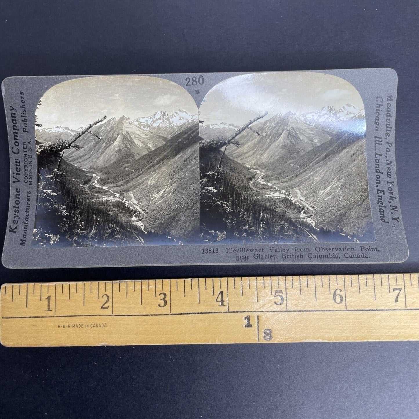 Antique 1903 Rogers Pass Glacier British Columbia Stereoview Photo Card PC859