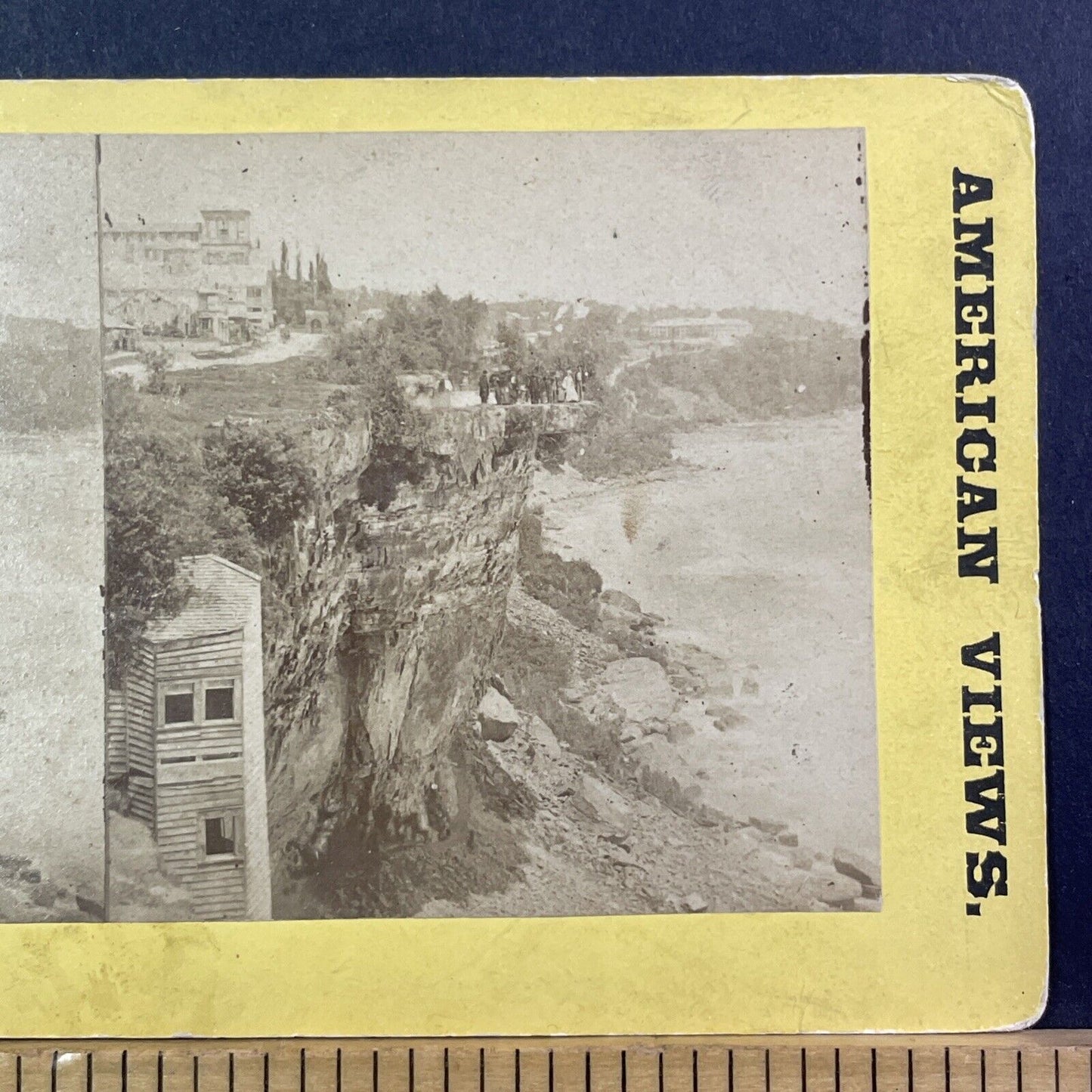 Table Rock Niagara Falls Stereoview Very Rare Photo Antique c1850 X823