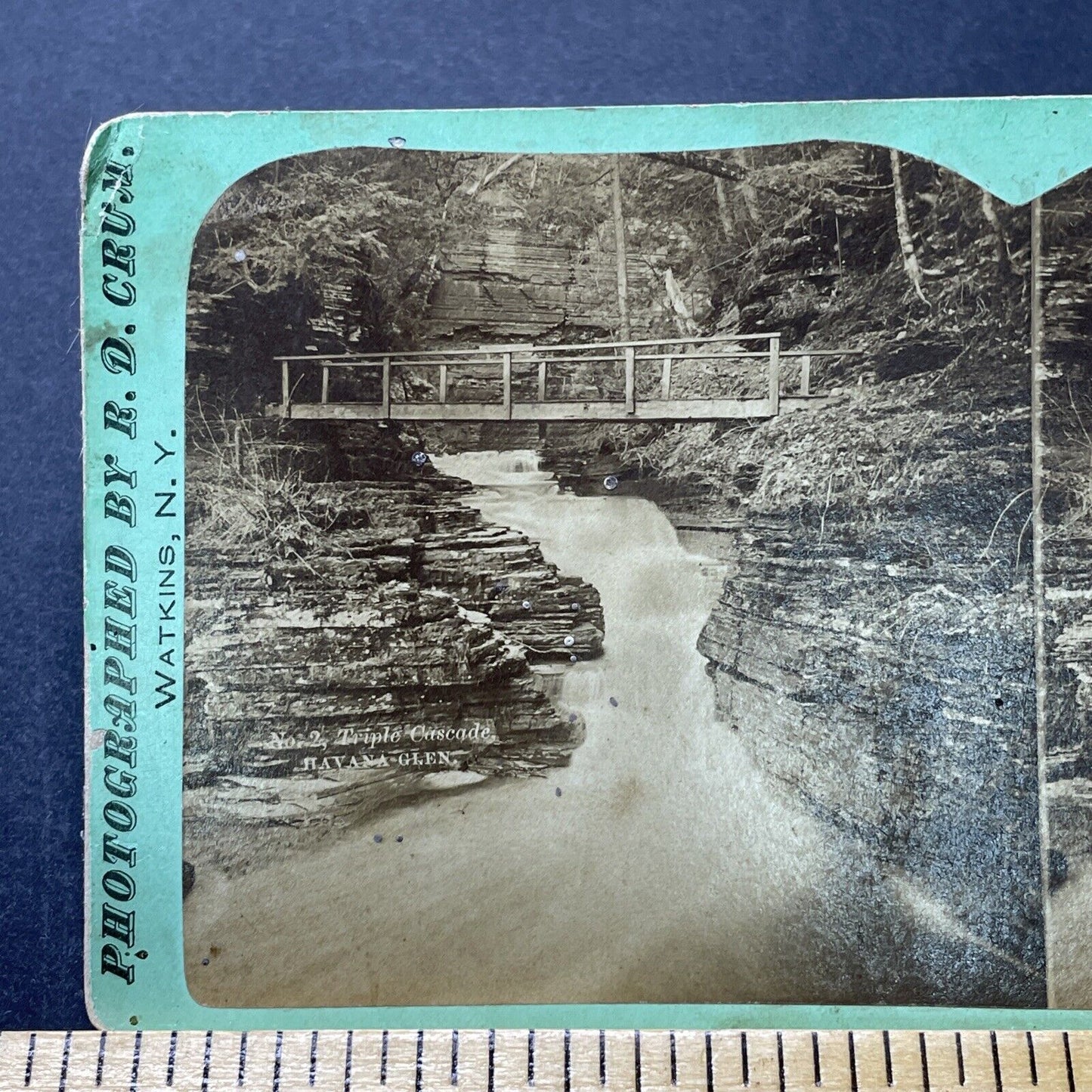 Antique 1870s Havana Glen Watkins Glen New York Stereoview Photo Card P2283