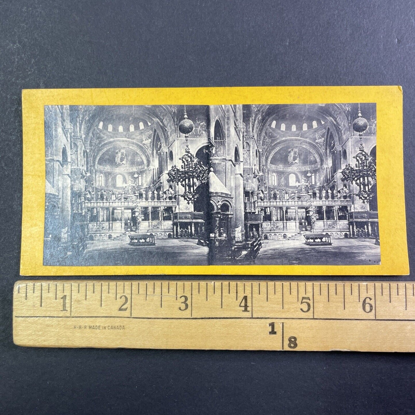 Saint Mark's Basilica Venice Italy Stereoview Interior View Antique c1870 X3574