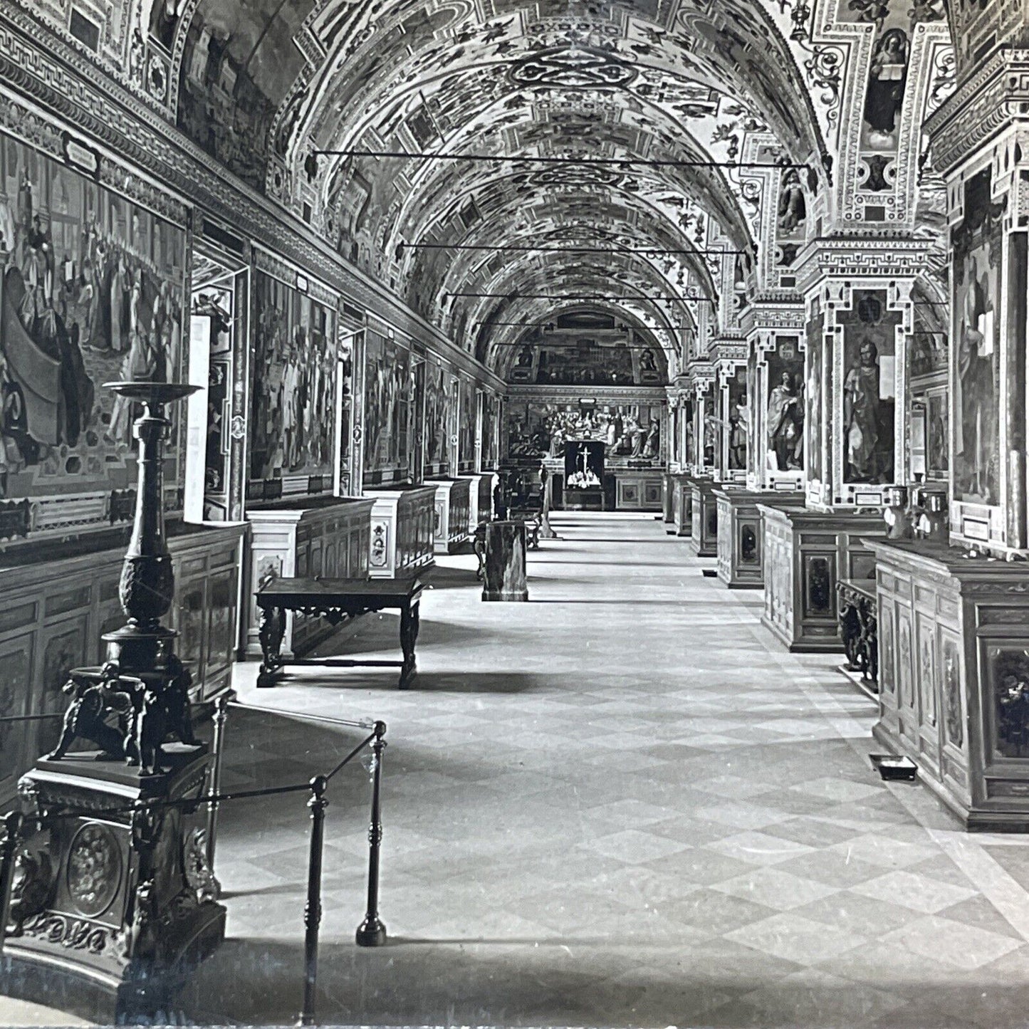 Library of the Vatican Rome Italy Stereoview Antique c1910s Y2193