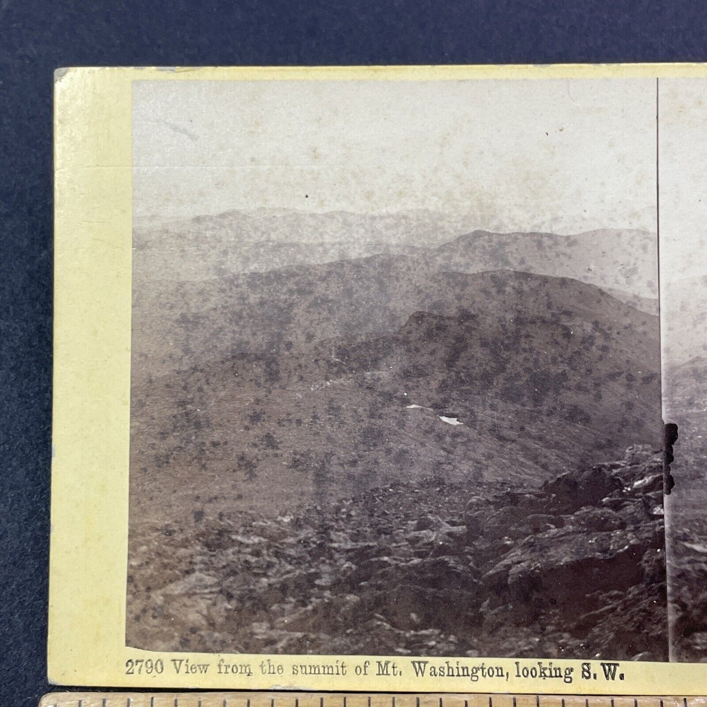 Antique 1870s Mount Washington Summit New Hampshire Stereoview Photo Card V1772