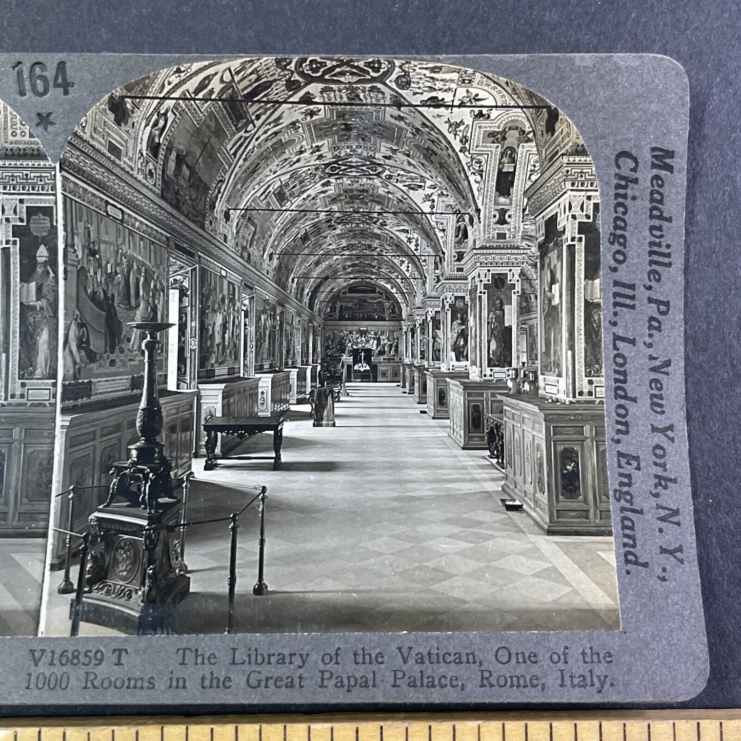 Library of the Vatican Rome Italy Stereoview Antique c1910s Y2193