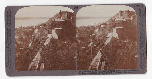 1903 Chateau Frontenac Dufferin Terrace Quebec City Canada Stereo Card P404