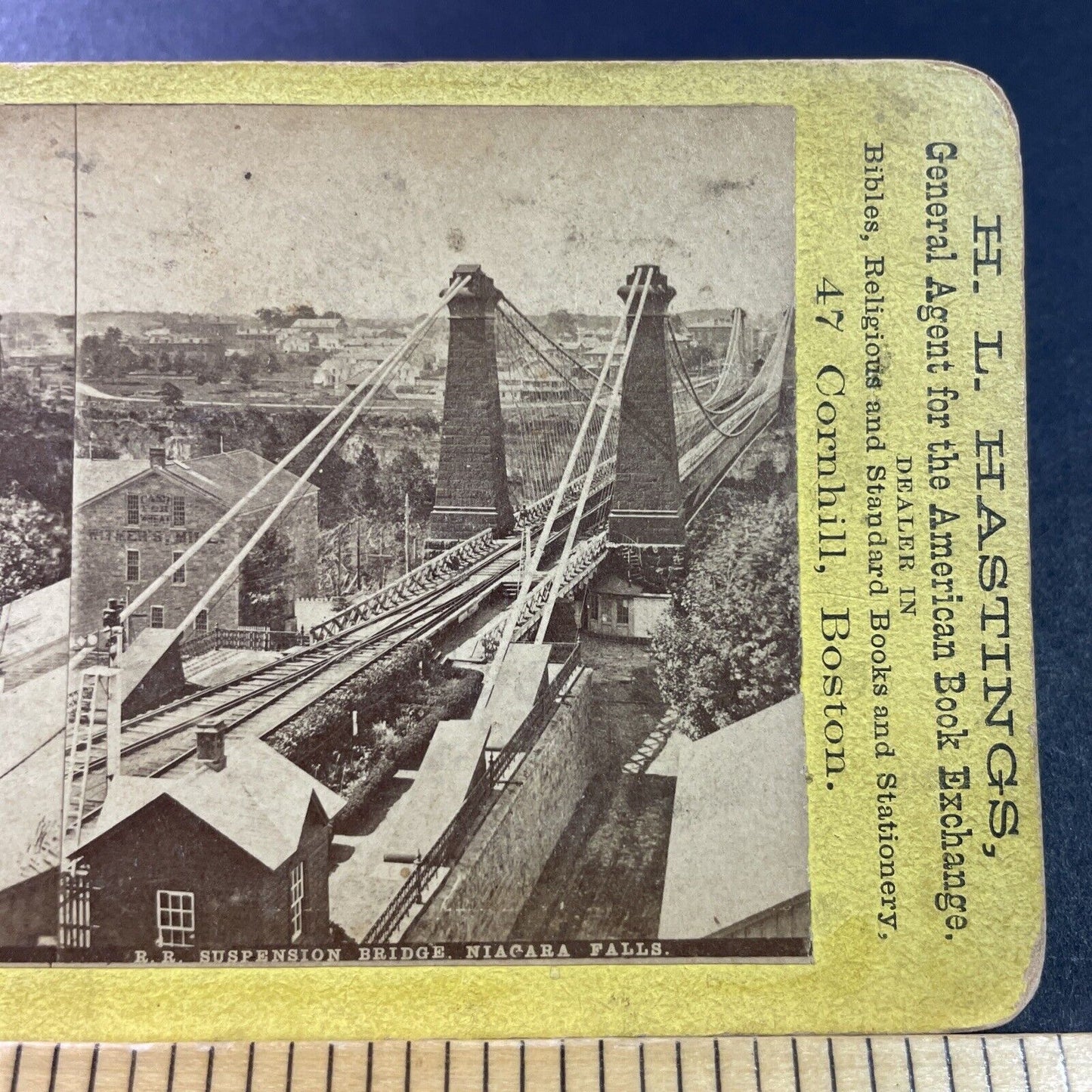 Antique 1870s Witmer Flour Mill Niagara Falls NY Stereoview Photo Card P3317