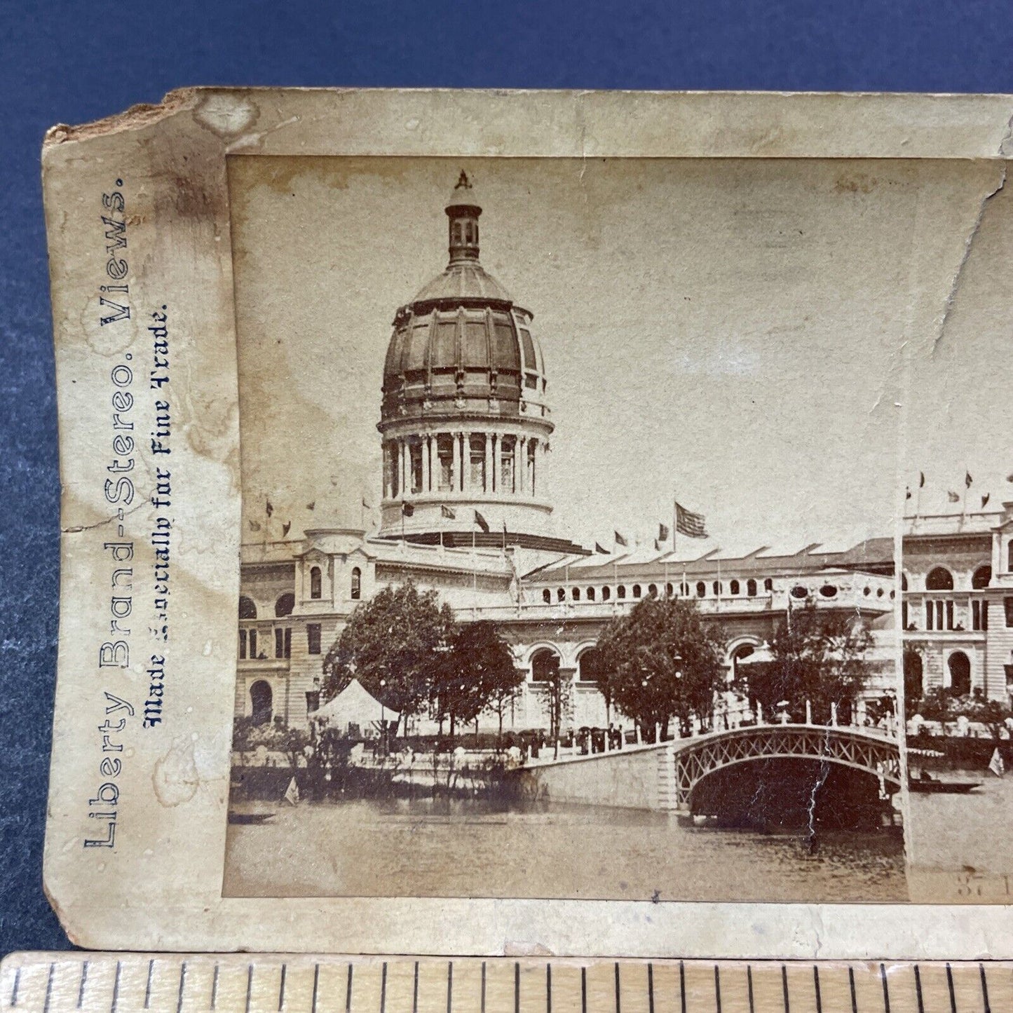 Antique 1870s Illinois State Capitol Building Stereoview Photo Card V3333