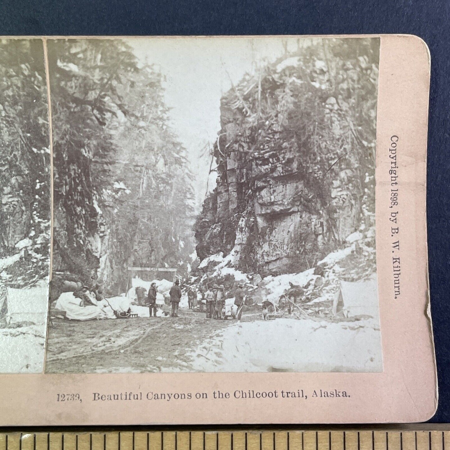 The Klondike Gold Rush Chilkoot Trail Alaska Stereoview Antique c1898 Y1375