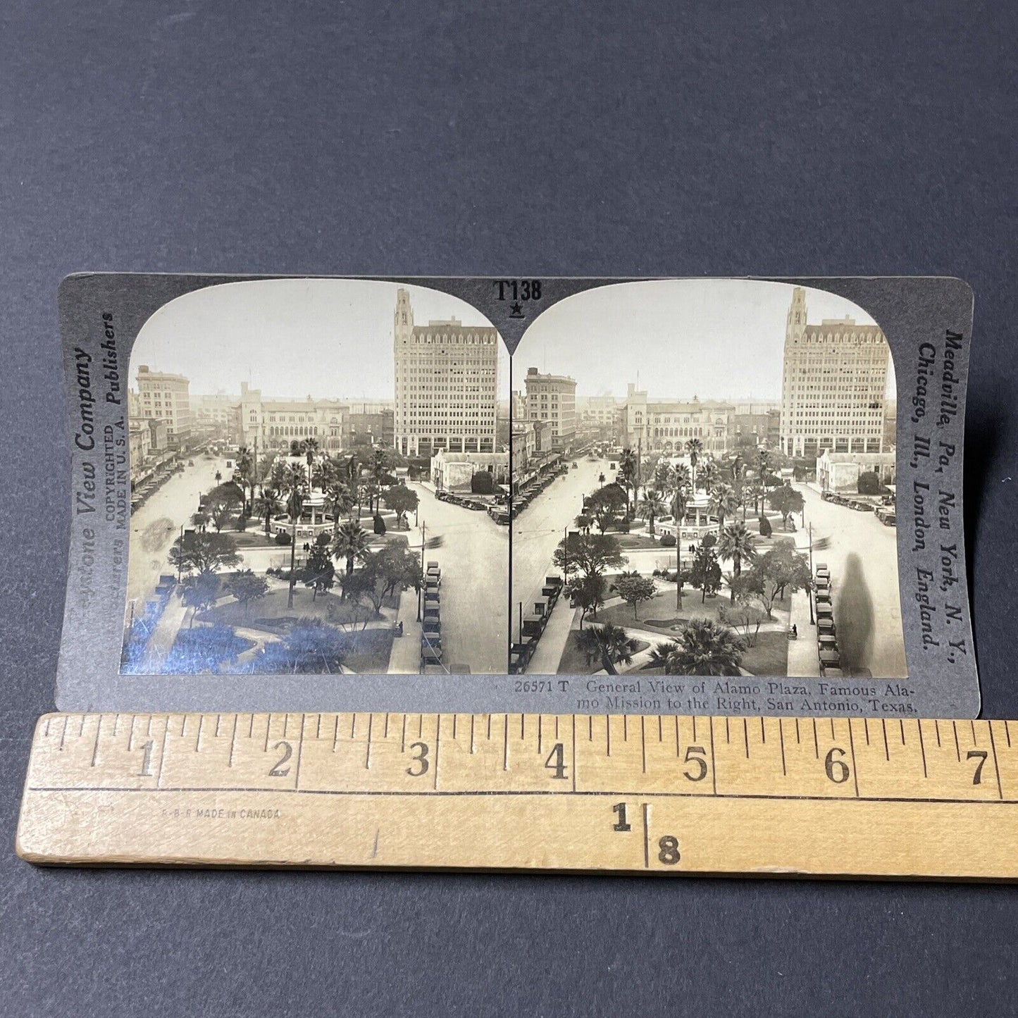 Antique 1920s The Alamo San Antonio Texas Stereoview Photo Card V1819