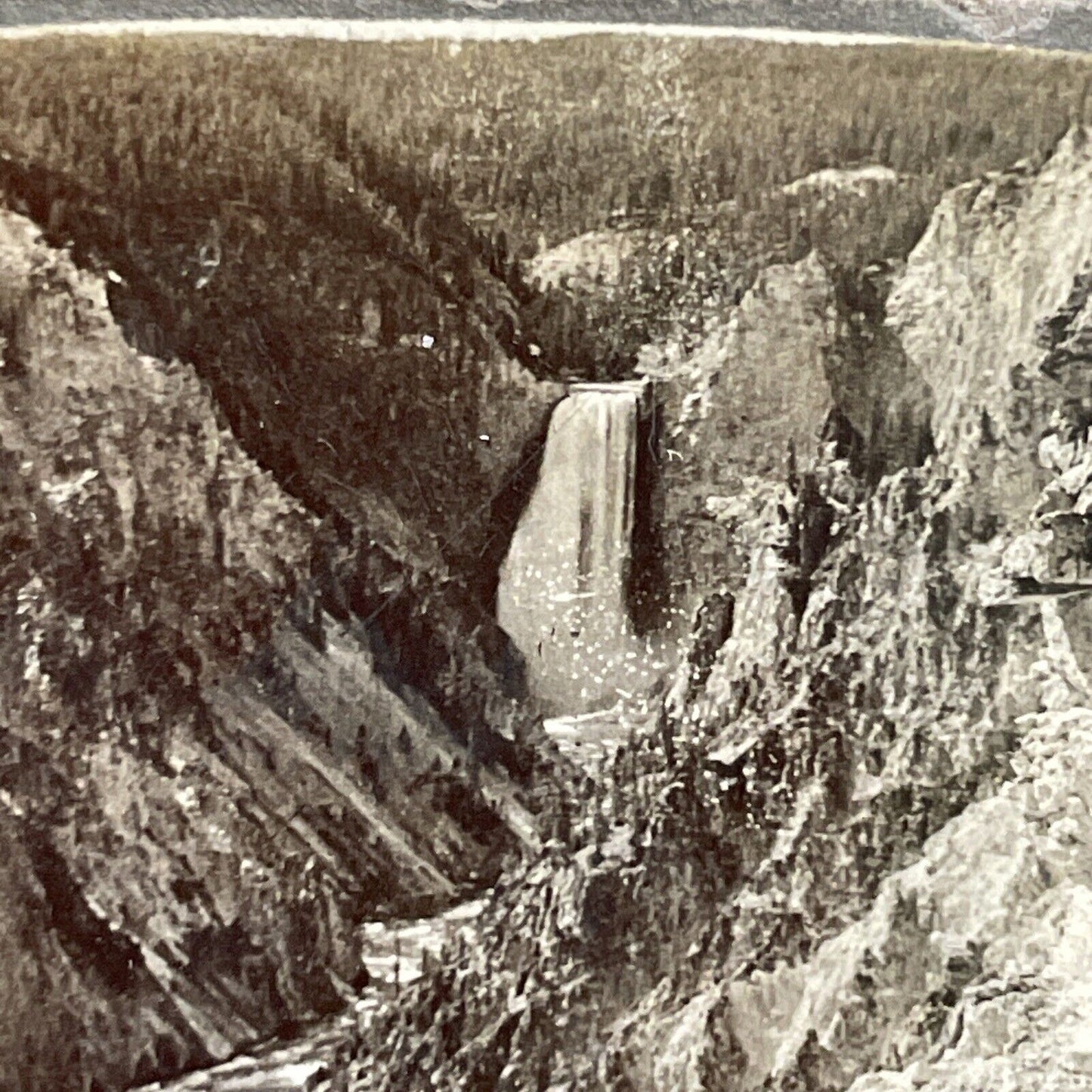 Antique 1910s Yellowstone National Park Waterfalls Stereoview Photo Card P3716