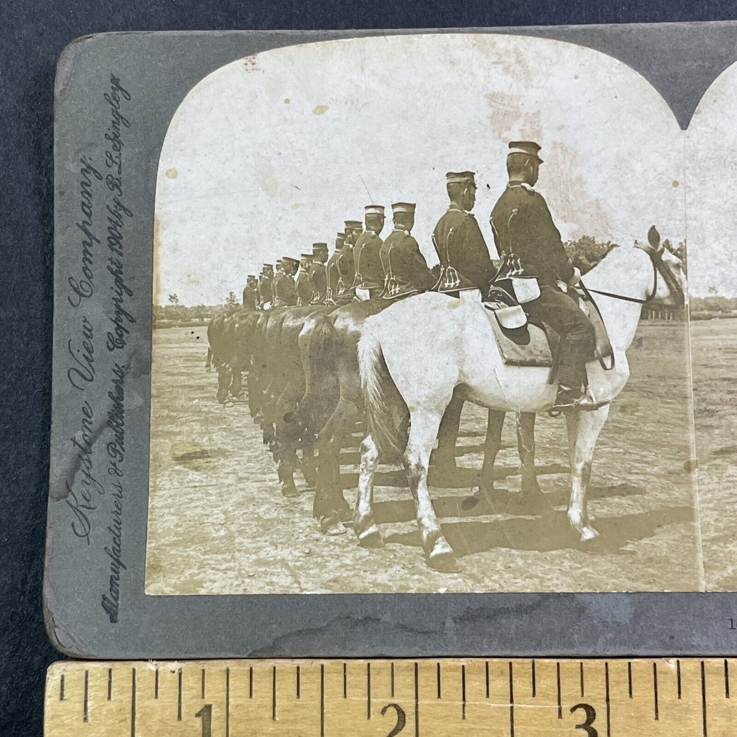 Japanese Military Cavalry In Dalian China Stereoview Antique c1904 X2491