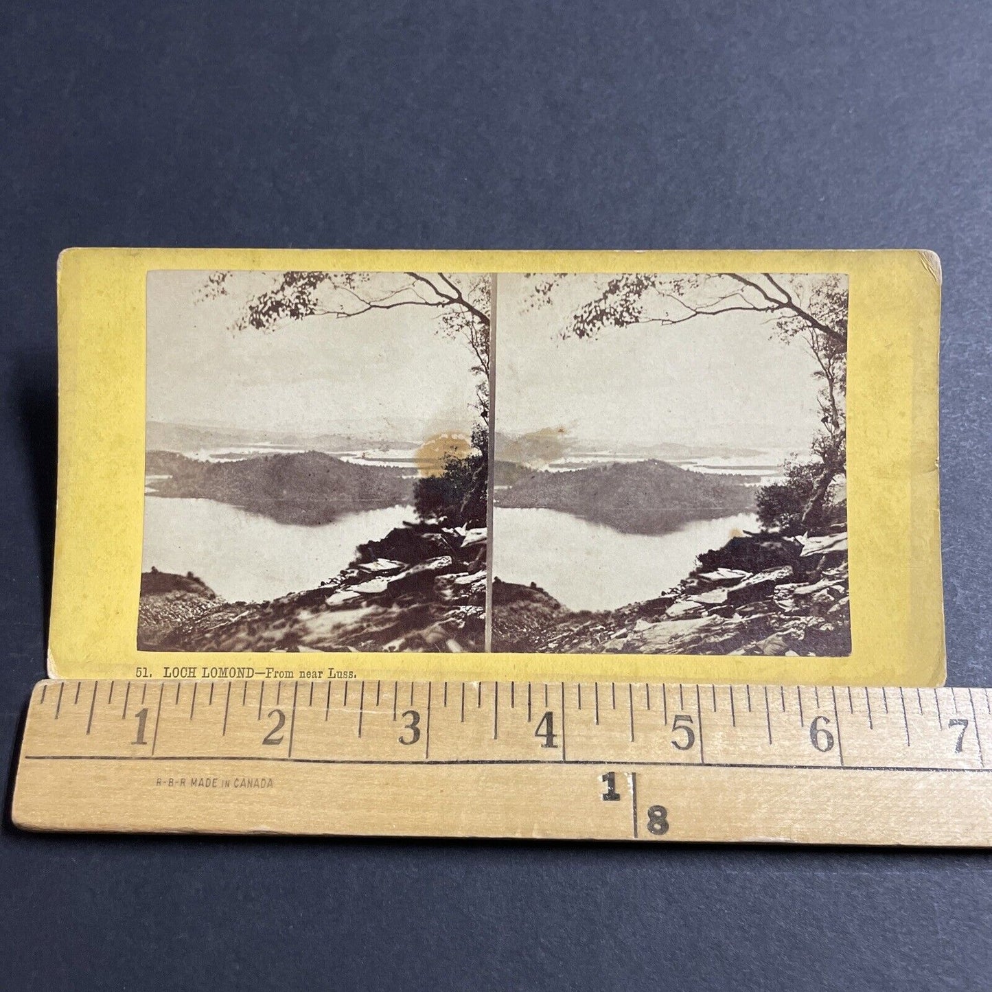 Antique 1870s Luss Loch Lomond Scotland Lake Stereoview Photo Card P5576