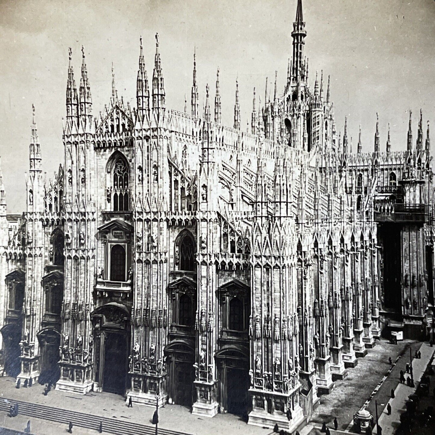 Antique 1910s Duomo Milan Cathedral Italy Stereoview Photo Card V2835