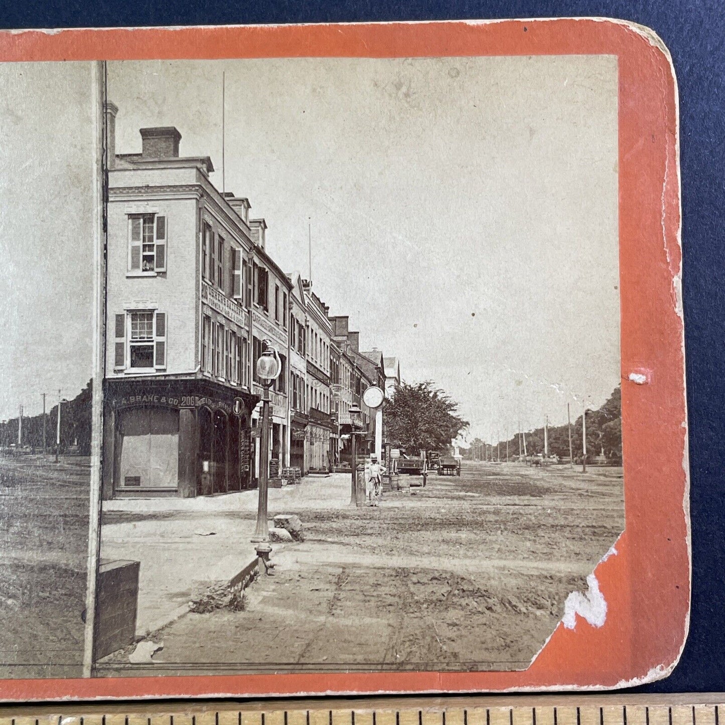 Broad Street Augusta Georgia Stereoview John Usher Antique c1875 Y423