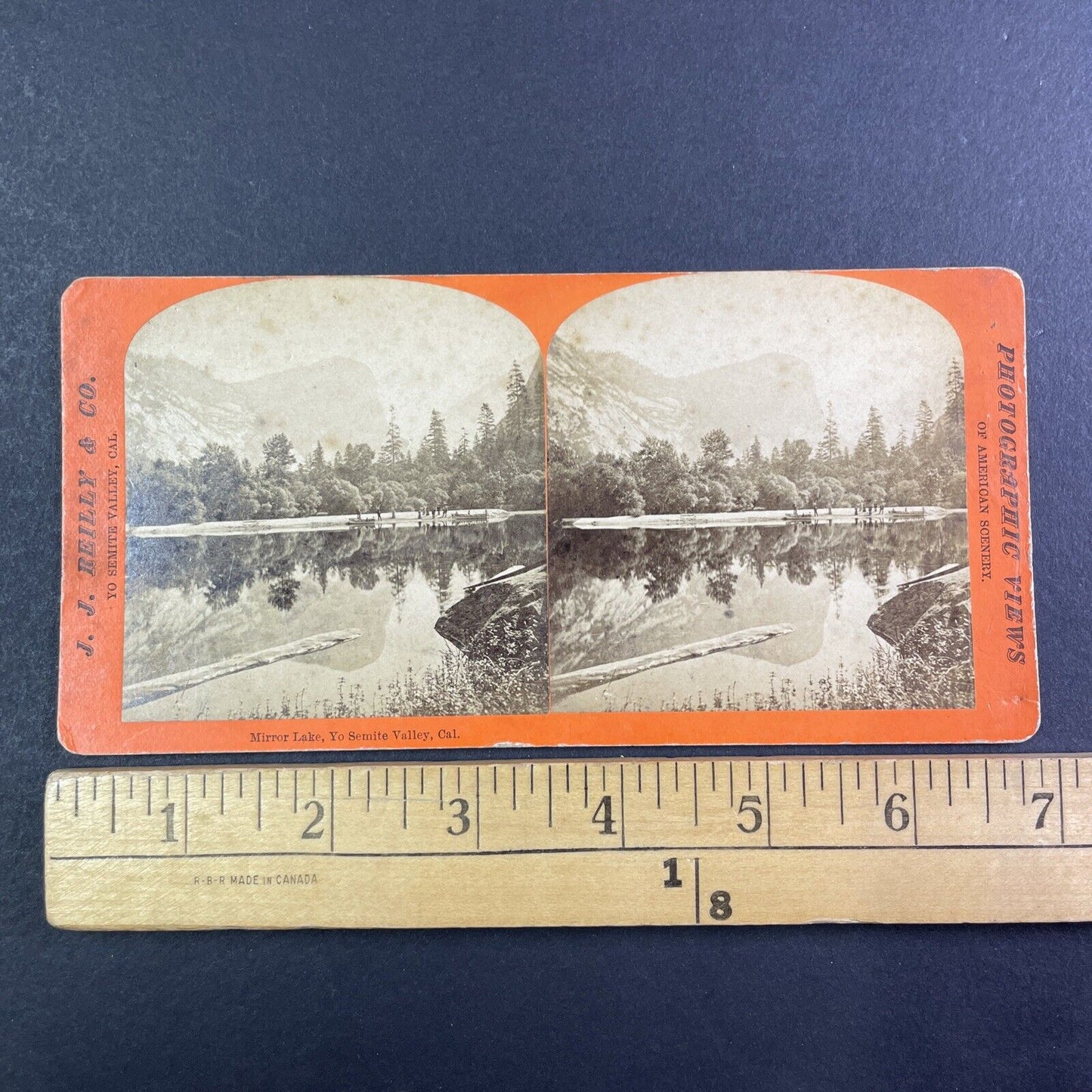 Mirror Lake Yosemite California Stereoview J.J. Reilly Antique c1860s Y1408