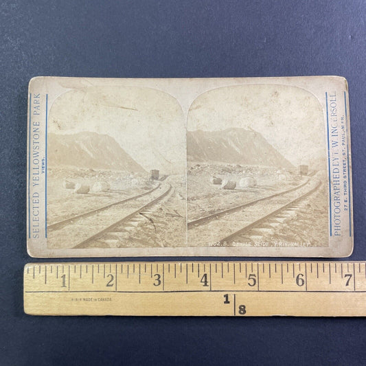 Yellowstone River Valley Railroad Stereoview Montana T.W. Ingersoll 1888 Y101