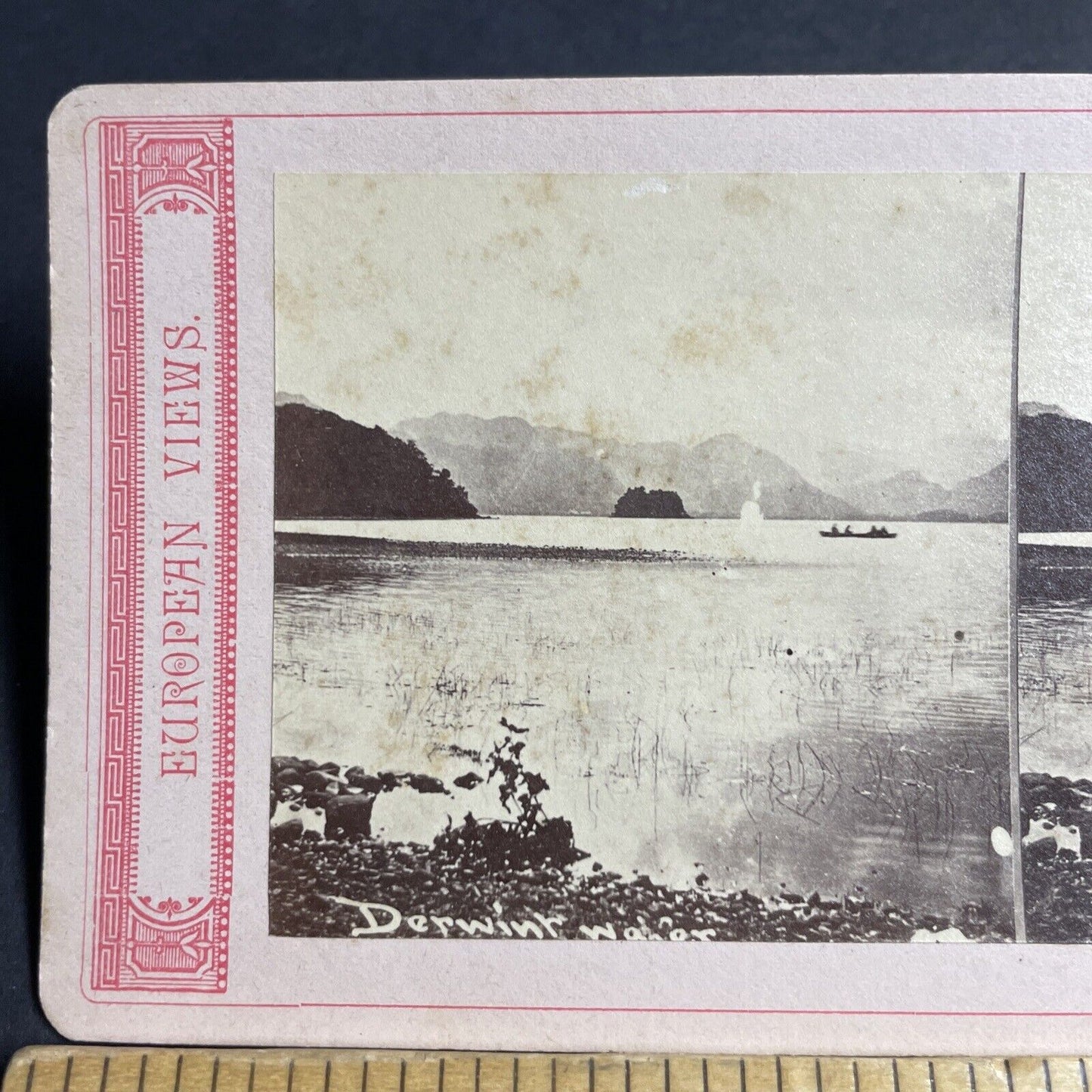 Antique 1870s Derwentwater Lake Keswick England Stereoview Photo Card P4173