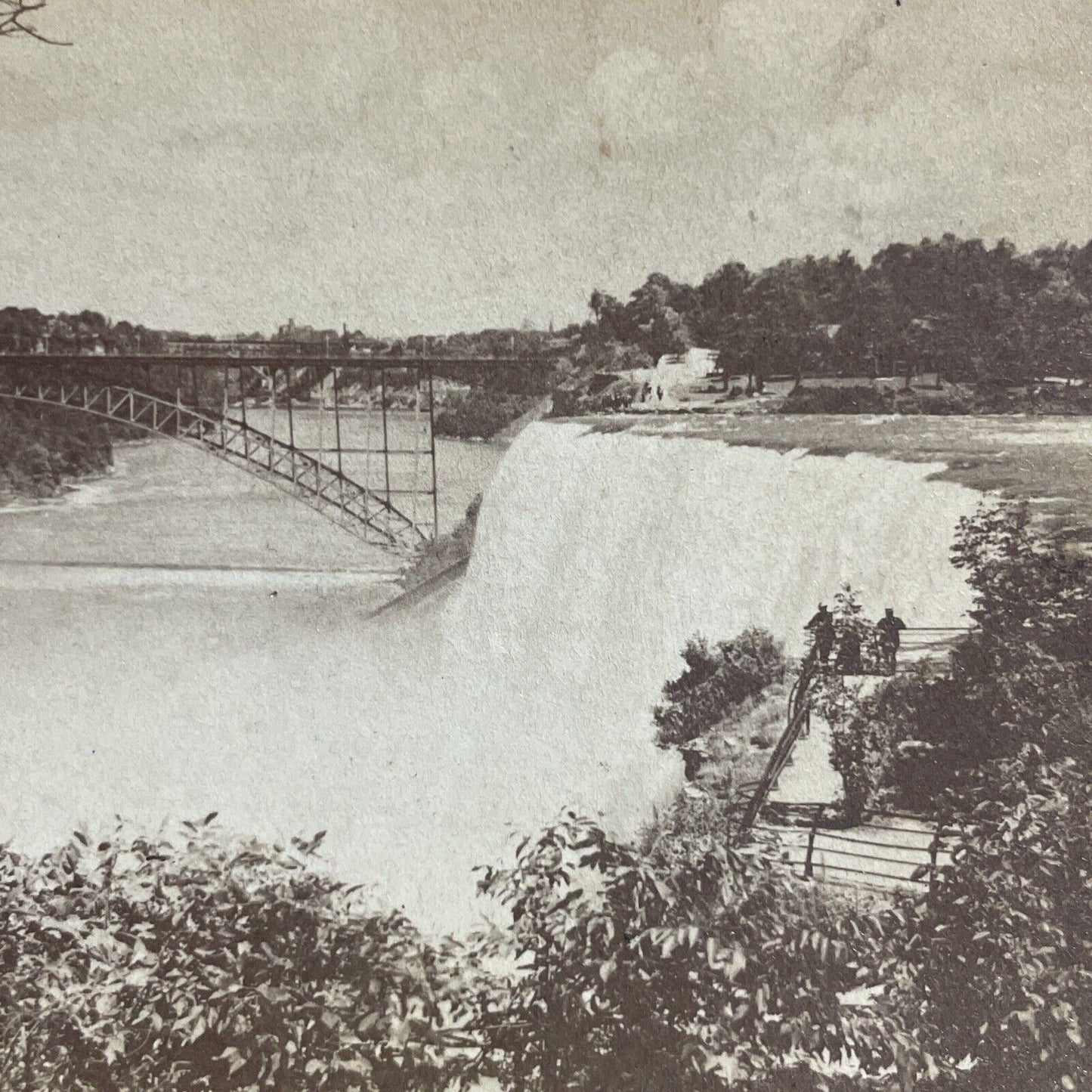 Antique 1903 Niagara Falls From Luna Island NY Stereoview Photo Card P4899