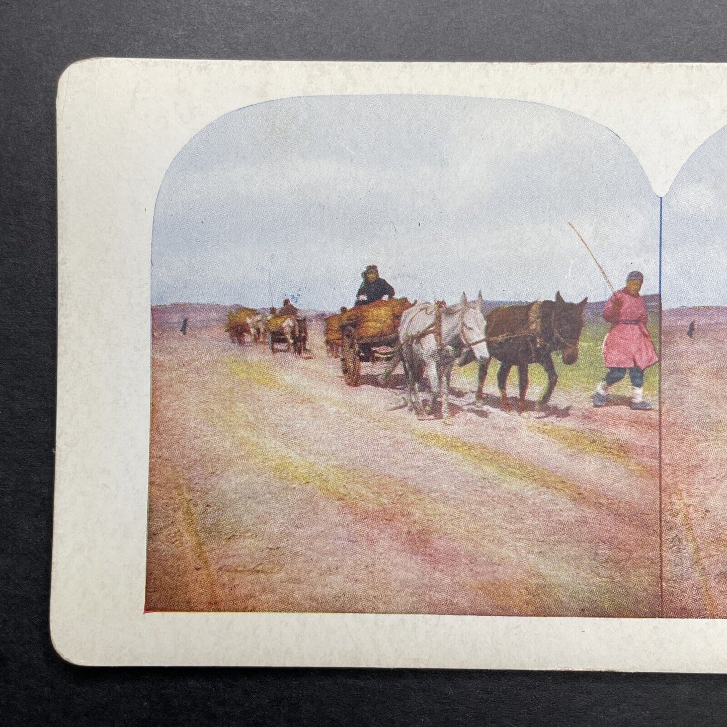 Antique 1905 Farmers In China Transport Soldiers Stereoview Photo Card P580-090