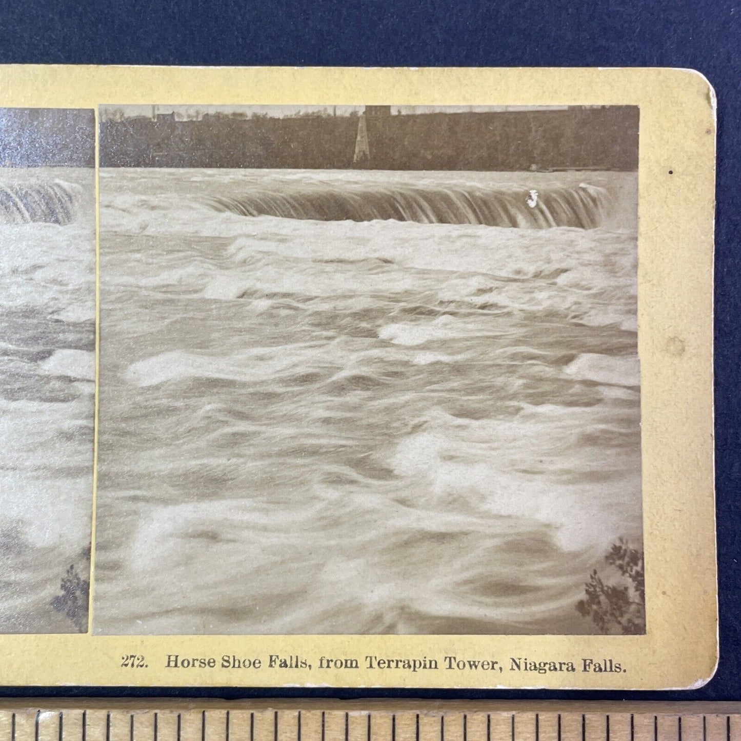 Top of Niagara Falls Stereoview Ex- Alfred C. Potter Collection c1870s Y1874