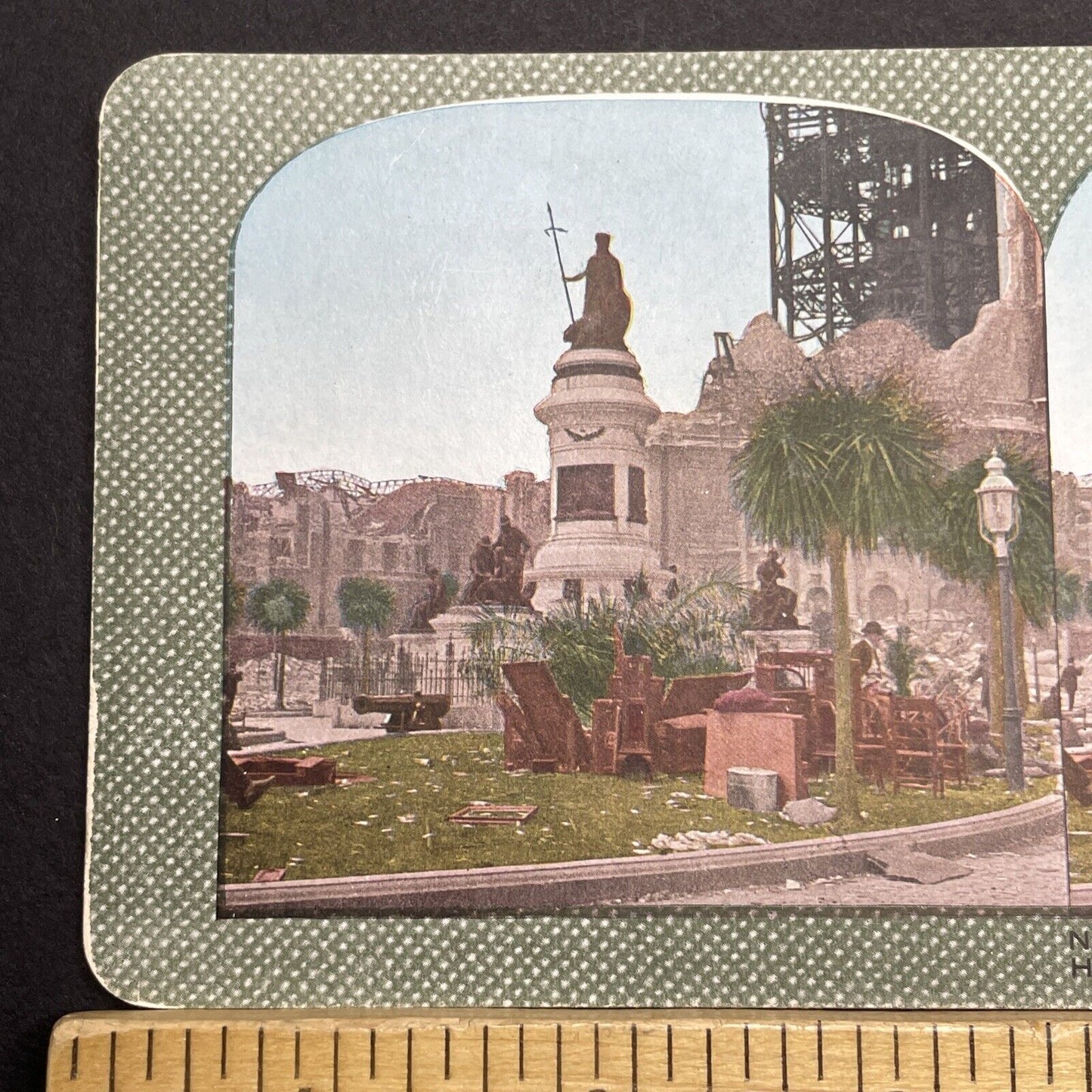 Antique 1910s San Francisco Earthquake Cityh Hall Stereoview Photo Card 2300-58