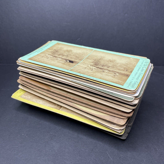 Lot Of 50 Various Scenes & Americana Stereoview Photo Cards Antique c1870s-1910s
