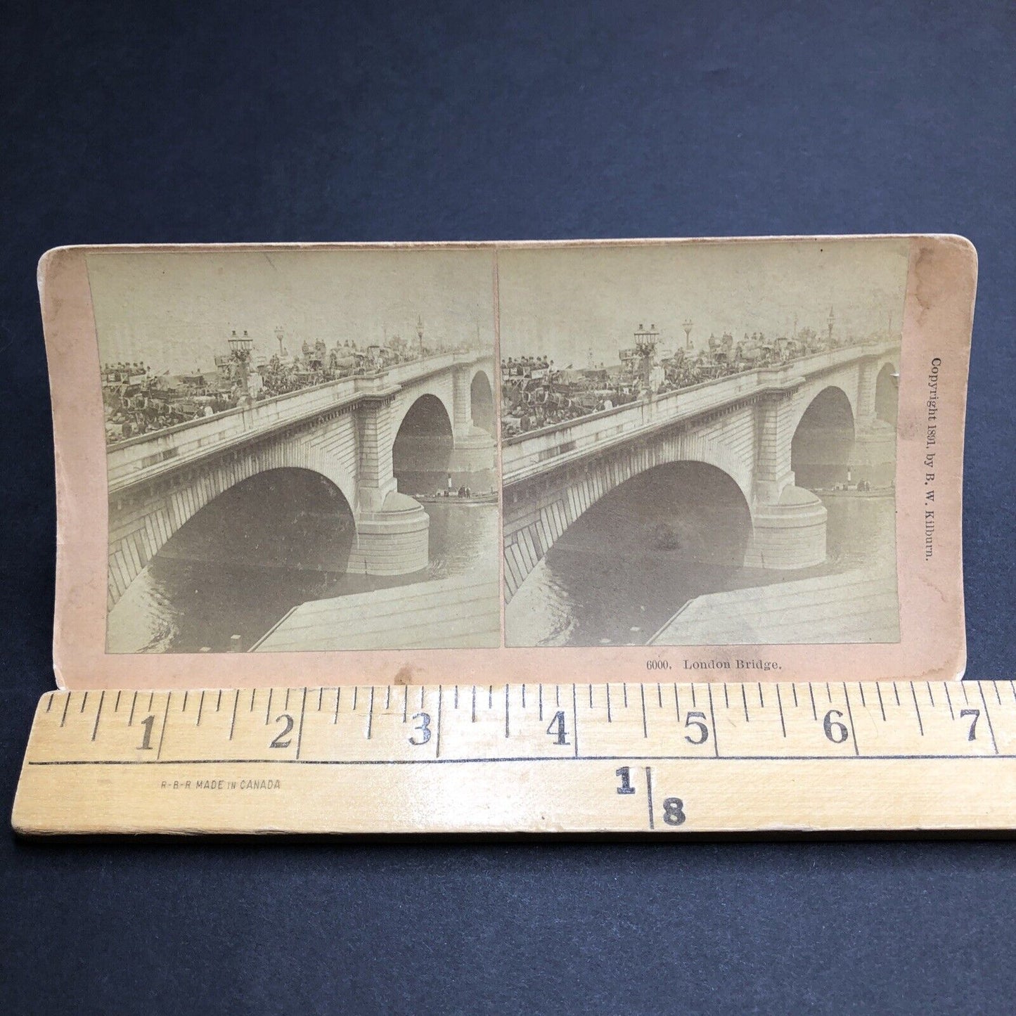 Antique 1891 Traffic Jam On London Bridge England Stereoview Photo Card P1998