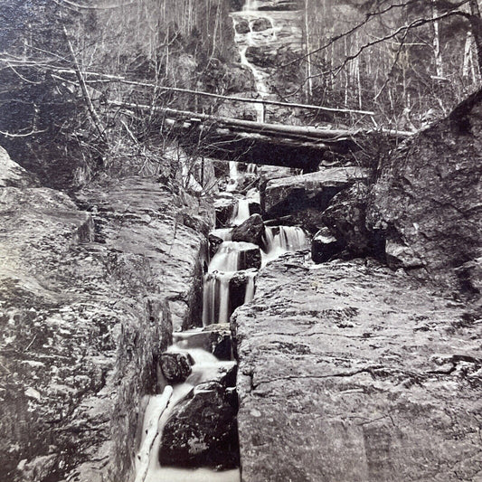 Antique 1870s Silver Cascade Crawford Notch NH Stereoview Photo Card V1913