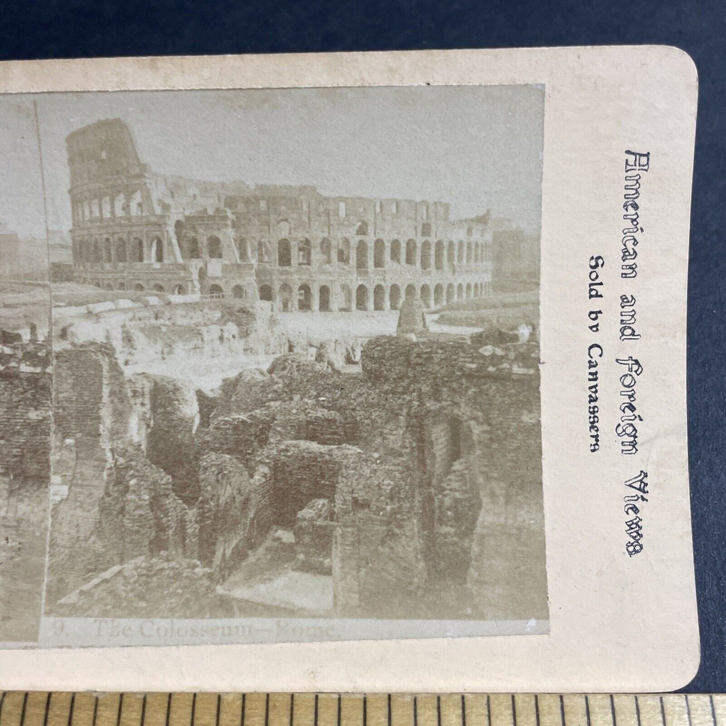 Antique 1880s The Colosseum Rome Italy Stereoview Photo Card P4614