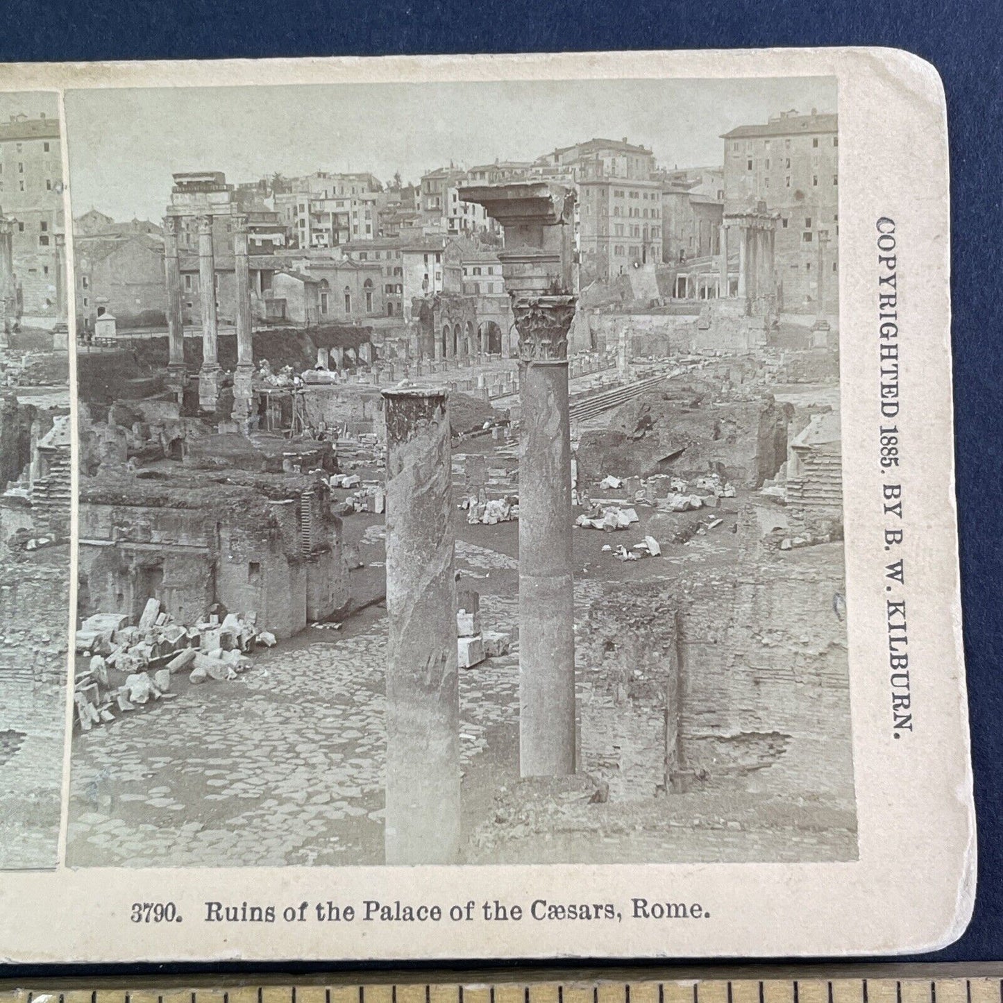 Ruins of Caesar's Palace Rome Italy Stereoview BW Kilburn Antique c1885 X4159