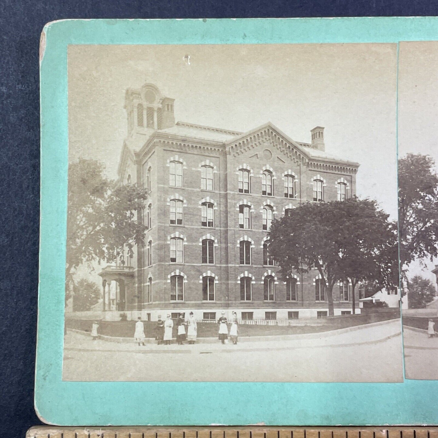 US Hospital or Highschool Stereoview Location Unknown Antique c1870 X2565