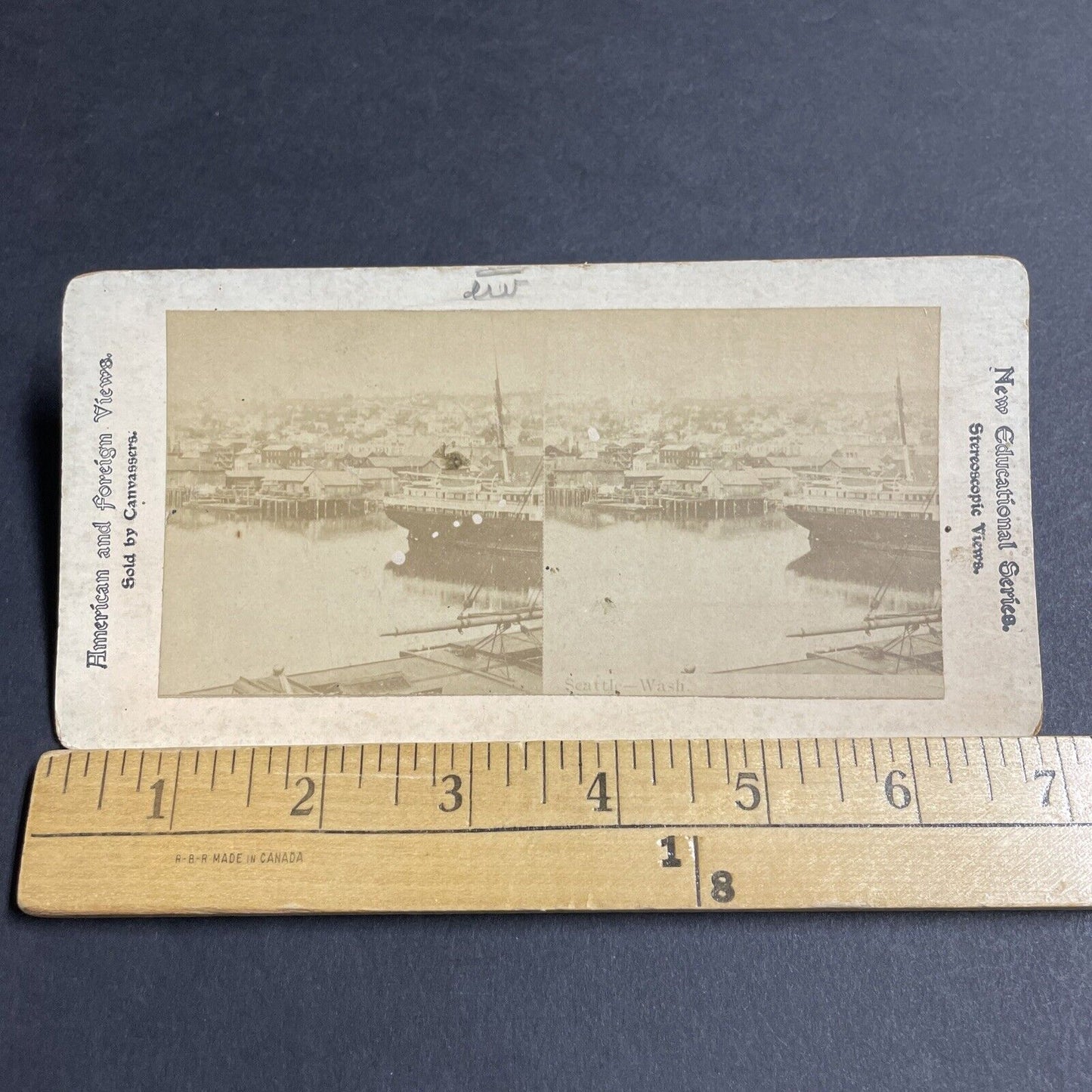 Antique 1870s Seattle Washington City View Stereoview Photo Card P4896