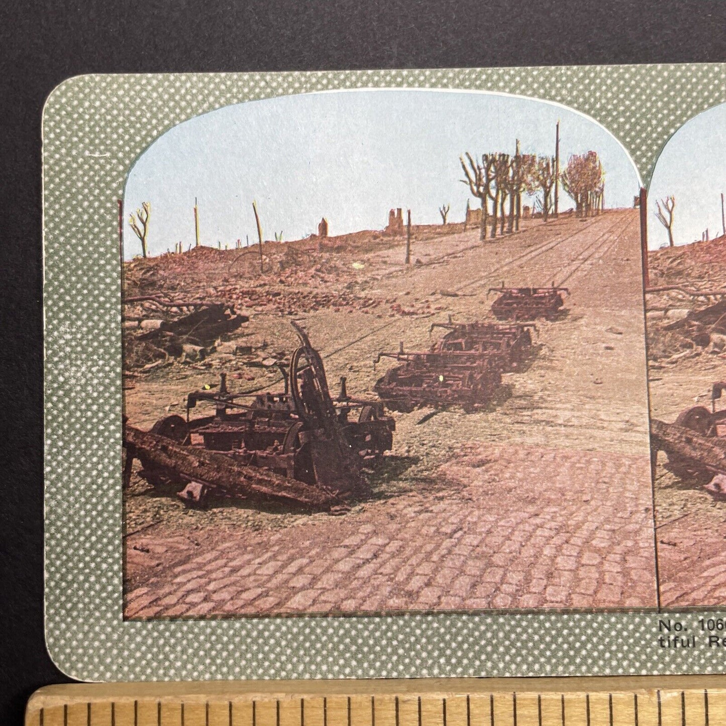 Antique 1910s San Francisco Earthquake Street Cars Stereoview Photo Card 2300-59