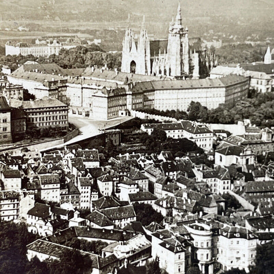 Antique 1920 Prague City View Czech Republic Stereoview Photo Card P2736