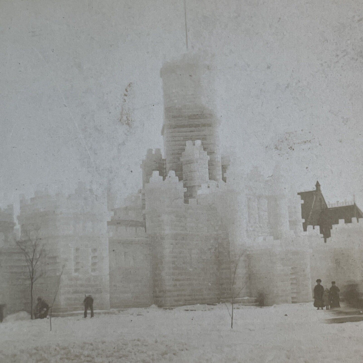 Montreal Winter Carnival Ice Castle Stereoview J.G. Parks Antique c1887 Y2837