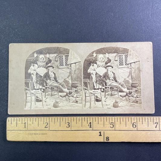 A Baby is Born Stereoview Early Salt Print Antique c1850s Y435