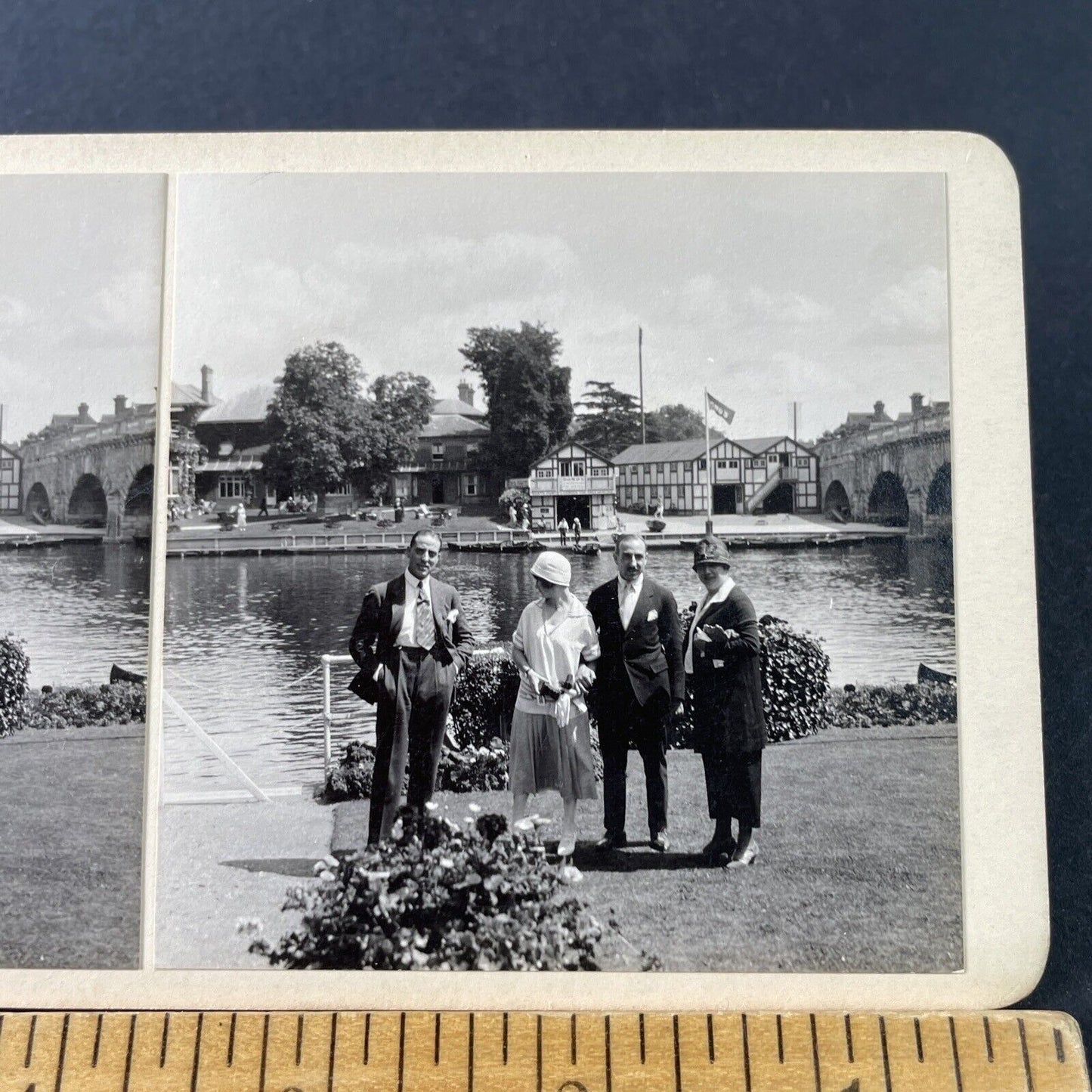 Antique 1925 Wealthy American Family In Italy OOAK Stereoview Photo Card P3234