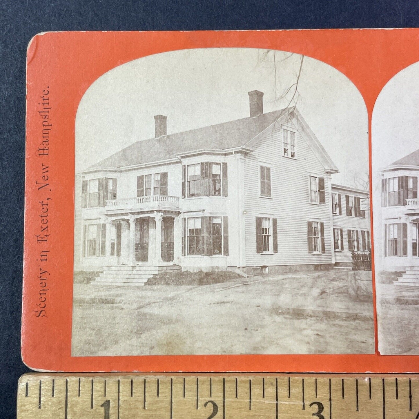 Ladies Hotel 66 High Street Stereoview Exeter New Hampshire Antique c1869 X890