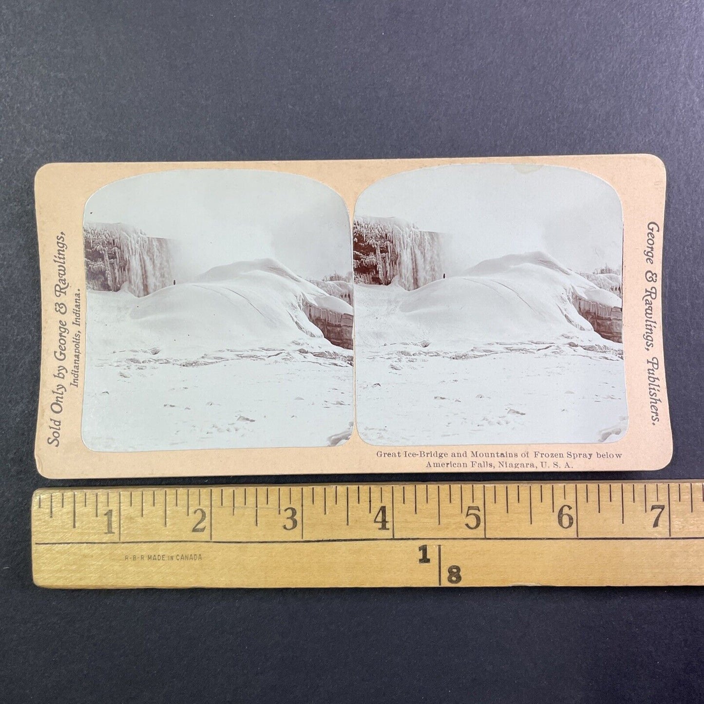 Niagara Falls Great Ice Bridge Stereoview George and Rawlings c1901 Y1453