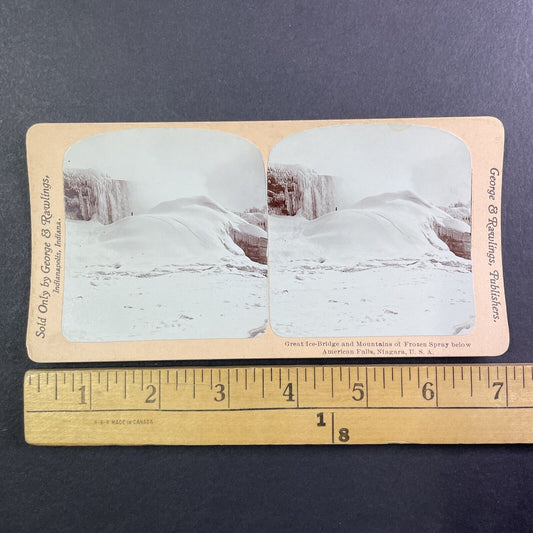 Niagara Falls Great Ice Bridge Stereoview George and Rawlings c1901 Y1453