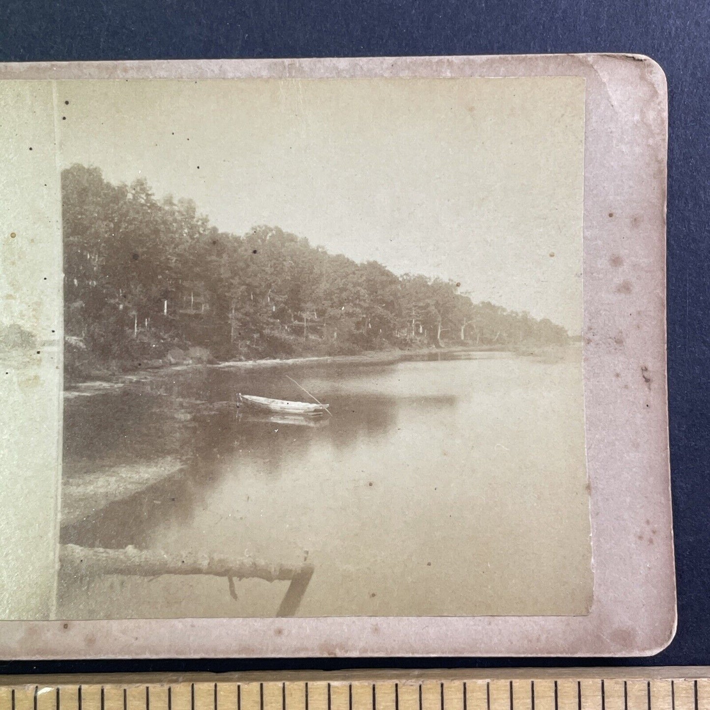 Waterfront at George Washington's Estate Stereoview Virginia c1870s Gardner Y445