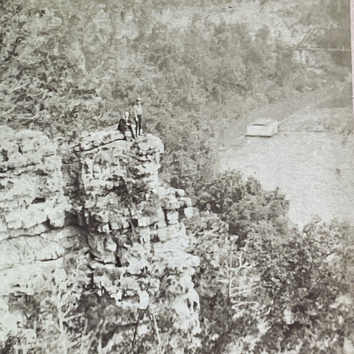 Lover's Leap? Cumberland Maryland Stereoview Cliffs Antique c1870 X1915