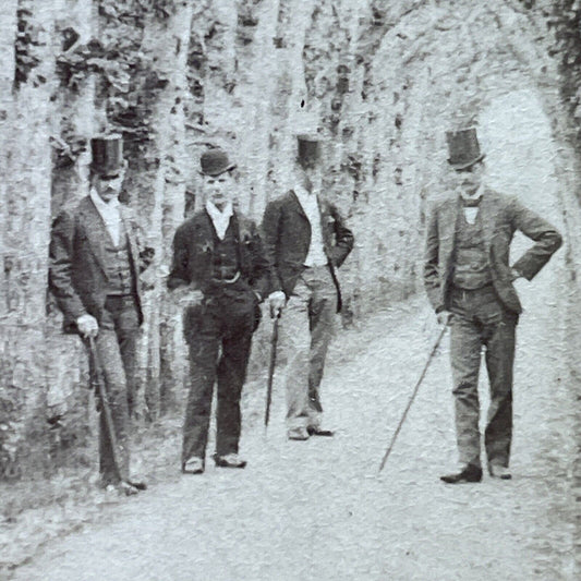 Antique 1890s Wealthy Men In London England Stereoview Photo Card P2391